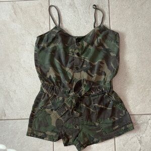 Pam & Gela Sash Tie Camouflage Romper